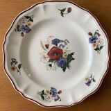 6 large old flat plates in Sarreguemines earthenware