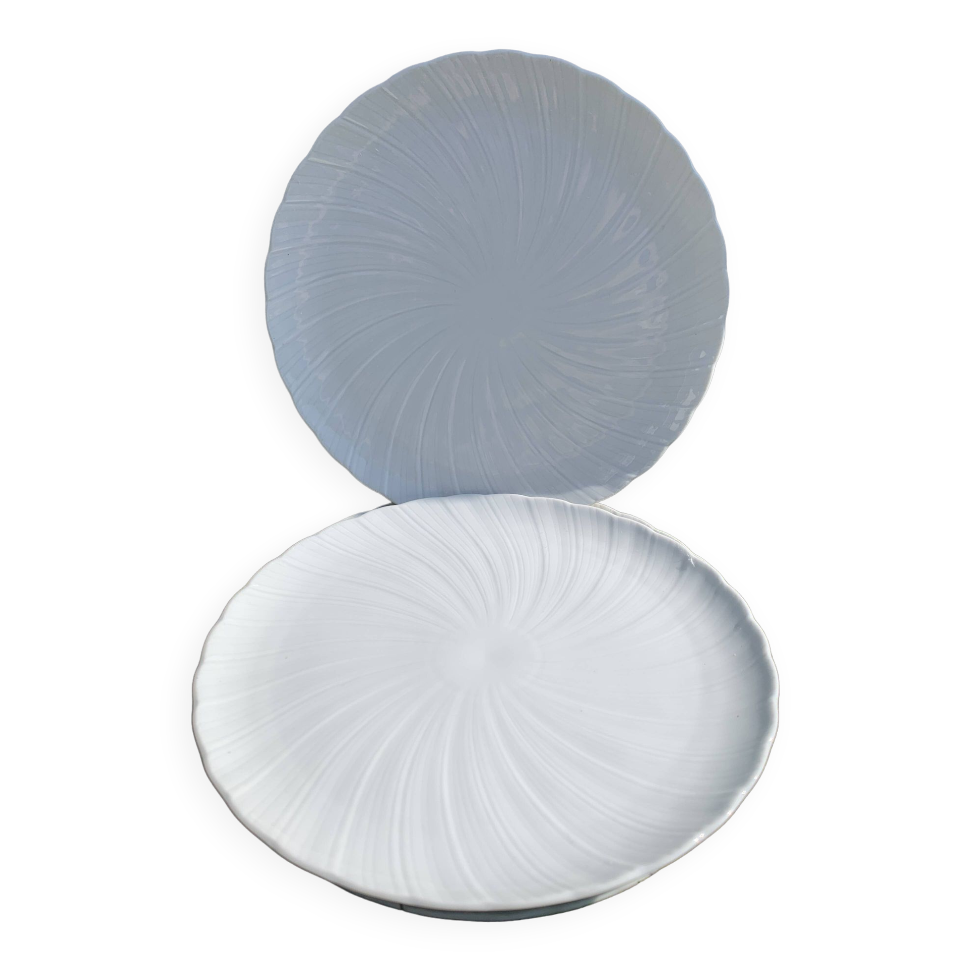 6 dessert plates in Godronnée porcelain from Limoges Bernardaud