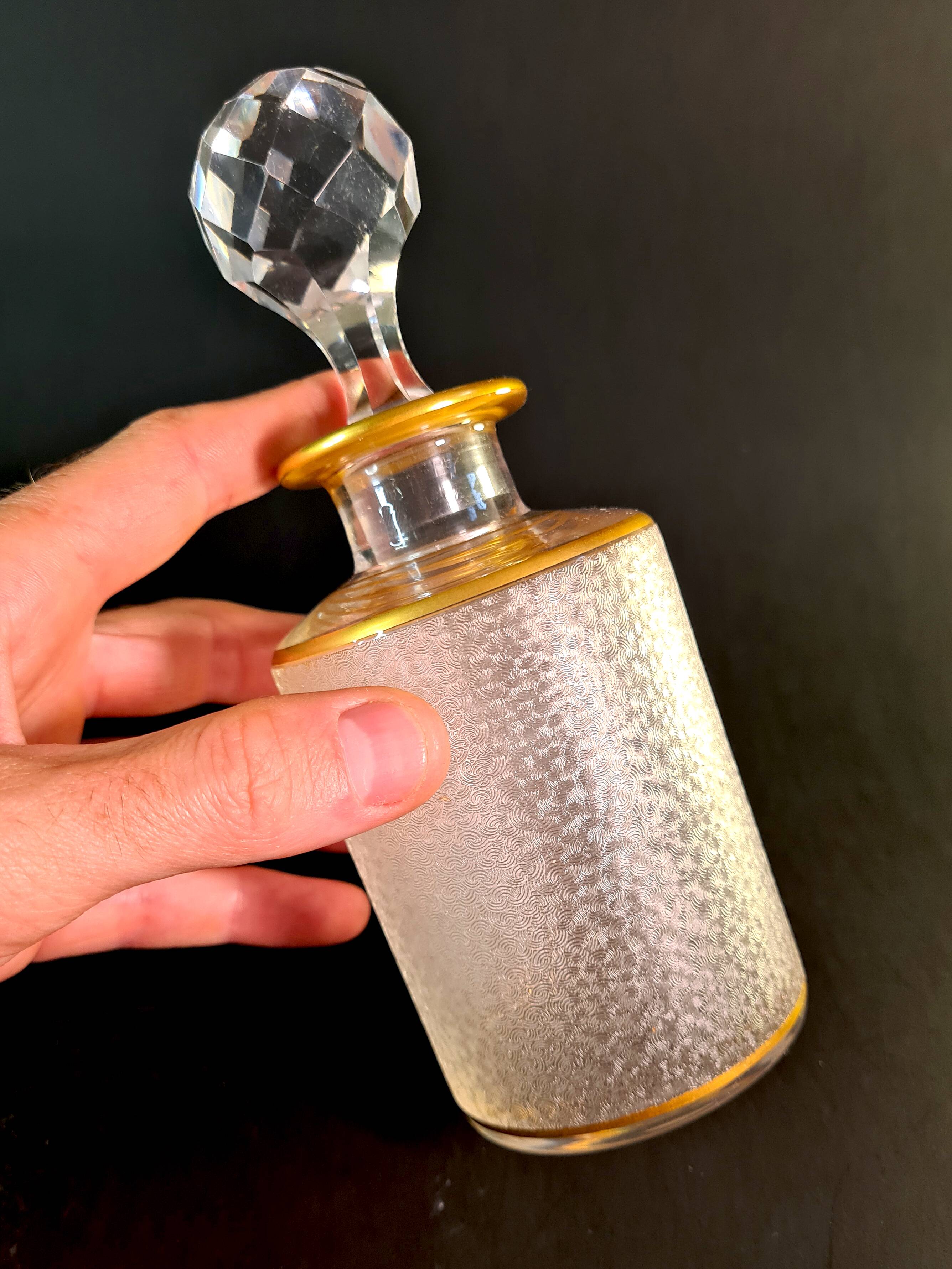 Napoleon III frosted crystal toilet set by Saint Louis