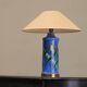 'Reed' table lamp in pottery and brass, mid-century style, 1960.