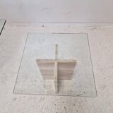 Set of 3 Italian Marble Coffee or Side Tables with Glass, 1980s