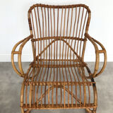 Pair of vintage rattan armchairs
