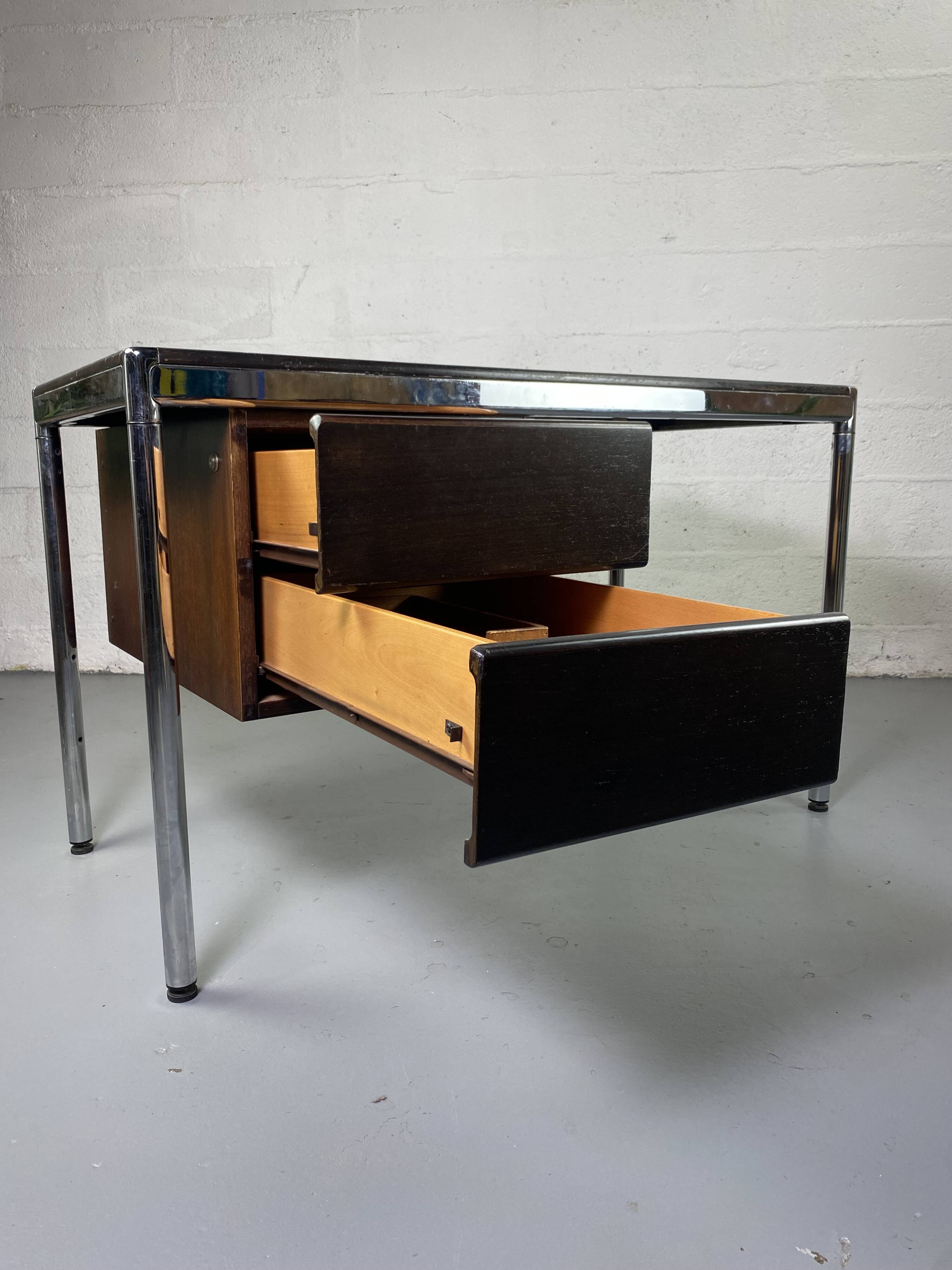 Vintage plywood and chrome desk from the 70s