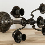 5-burner candlestick in silver bronze