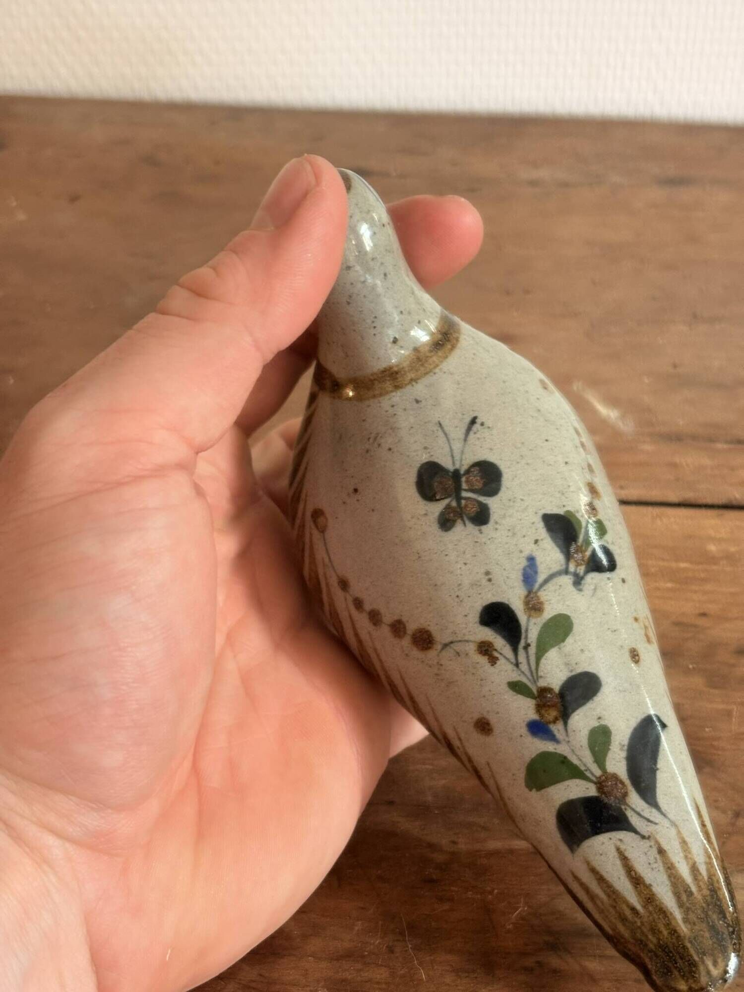 Bird sculpture Enamelled stoneware Canelo Petatillo Tonala Jalisco Mexico