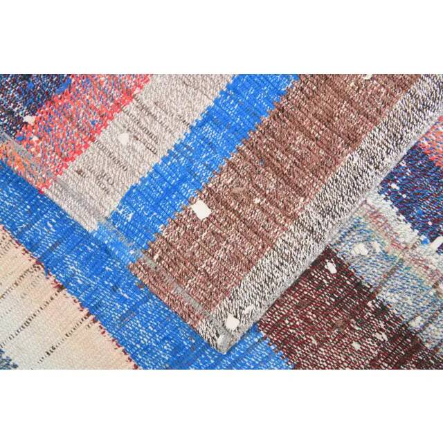 Vintage Turkish Hand-Knotted Wool Cotton Beige Kilim Runner Rug 87x237