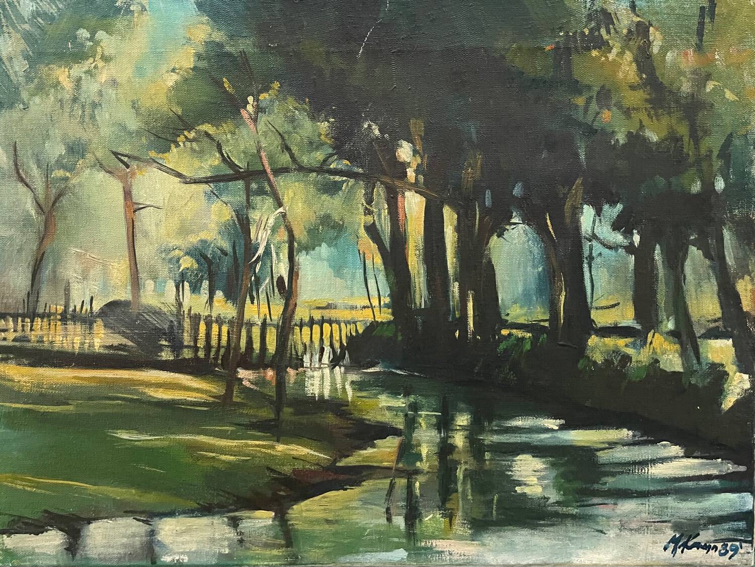 20th century woodland landscape painting