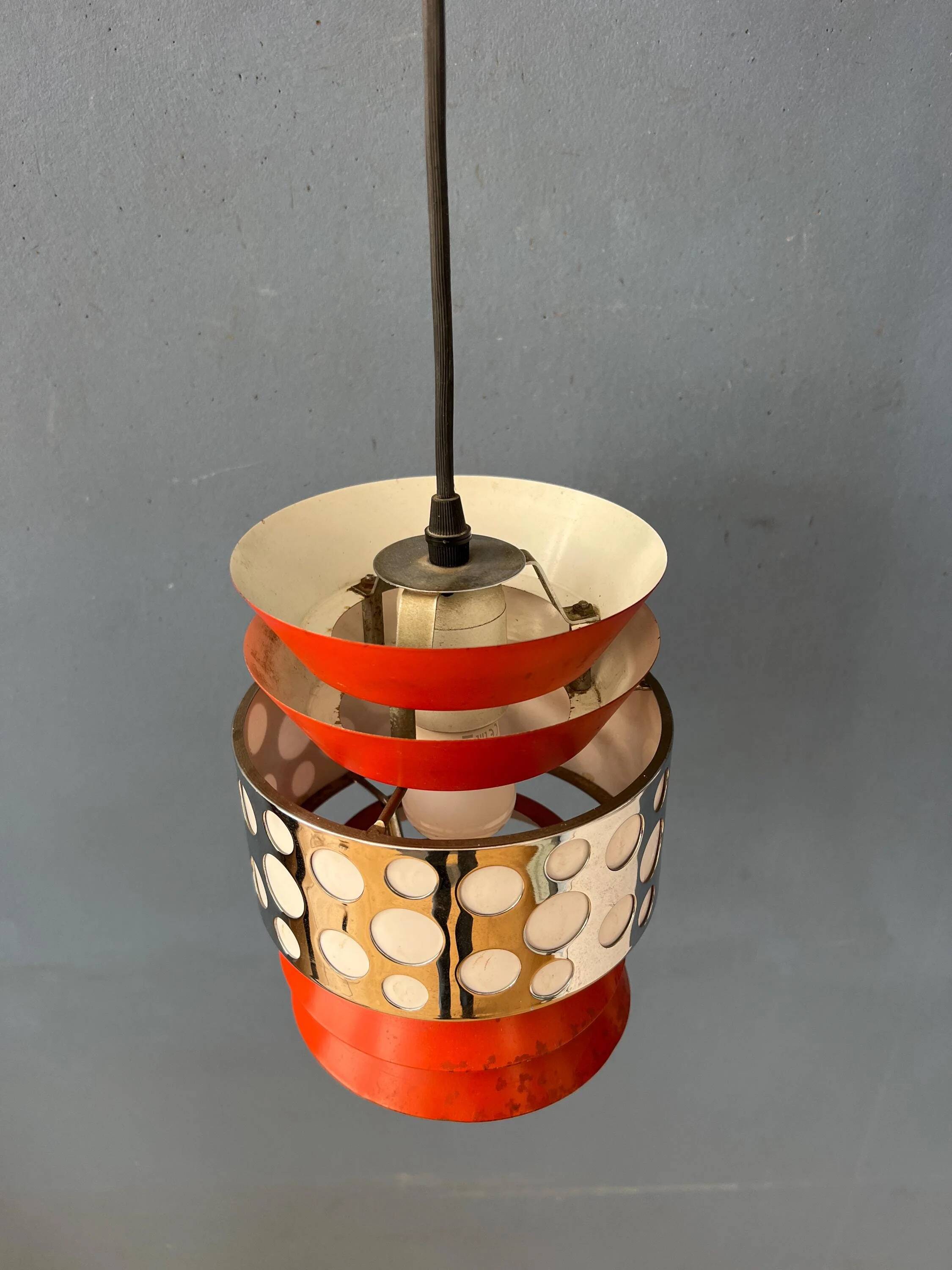 Vintage orange suspension lamp in the Massive Belgium style, Space Age.