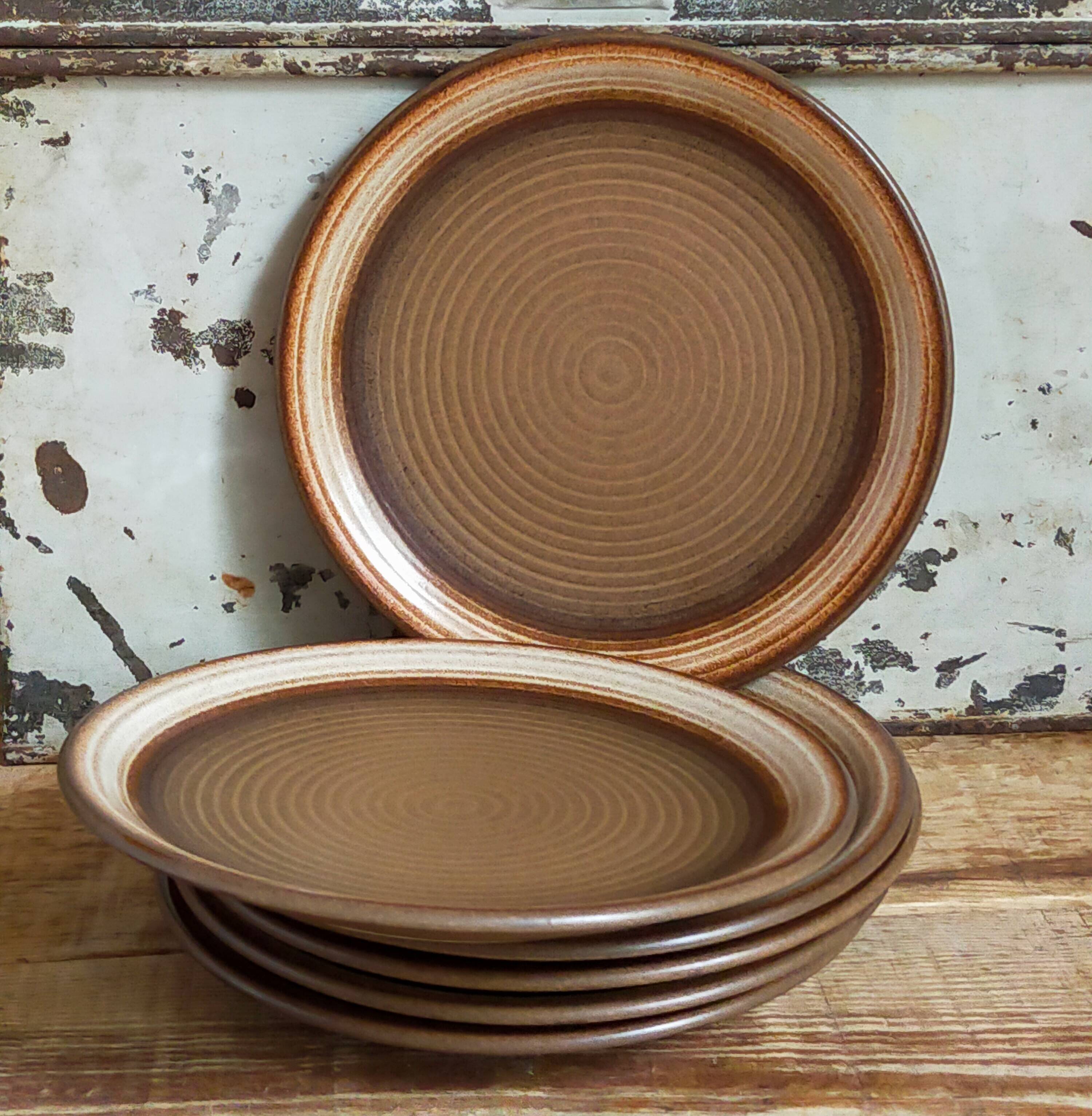 Six original vintage gerzit west germany stoneware plates