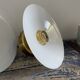 Pair of vintage white opaline wall lamps electrified to nine
