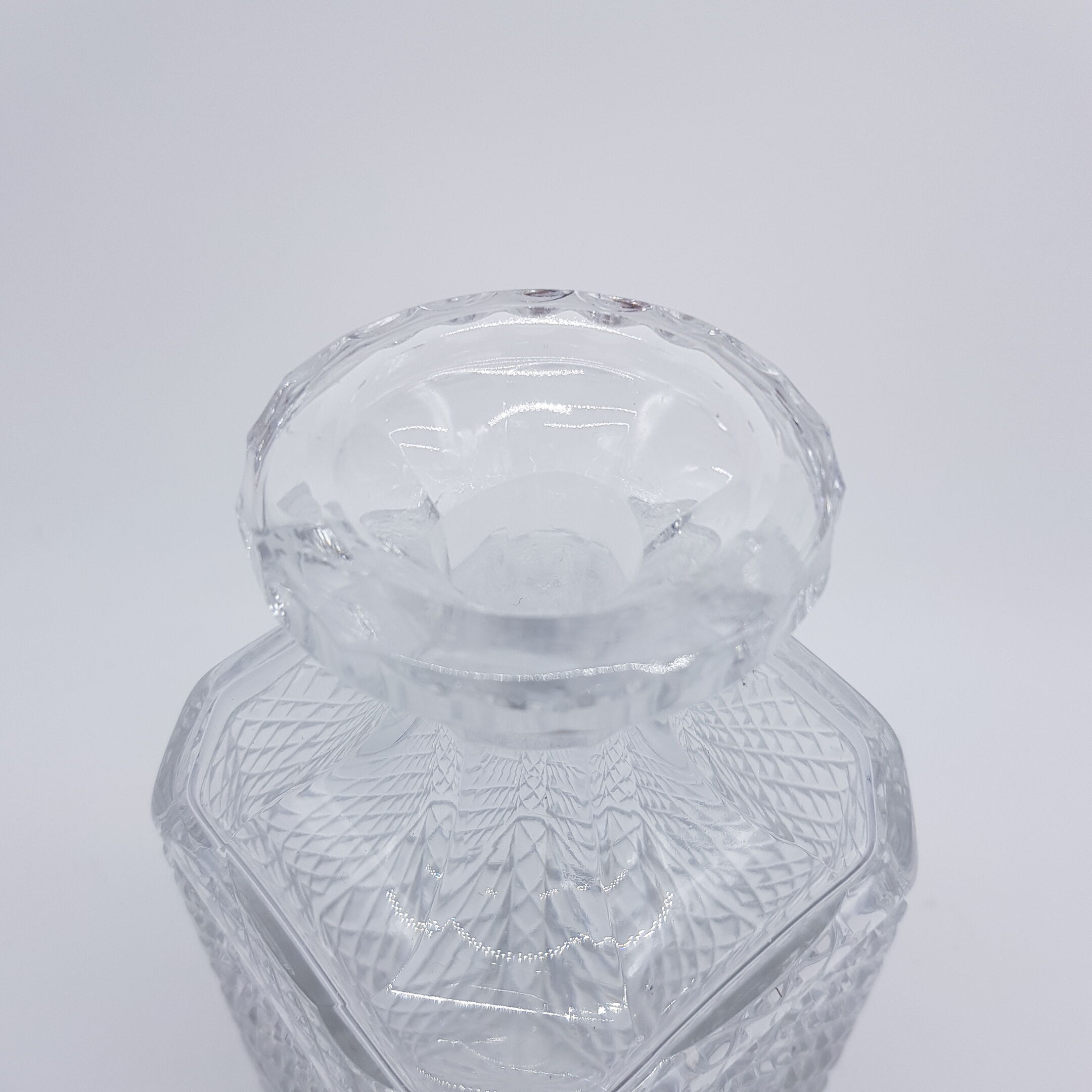 Square-shaped crystal carafe has spikes