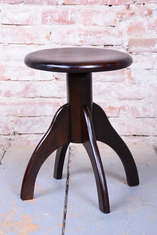 Art Deco Piano Stool in Beech and Iron, Czech, 1940s