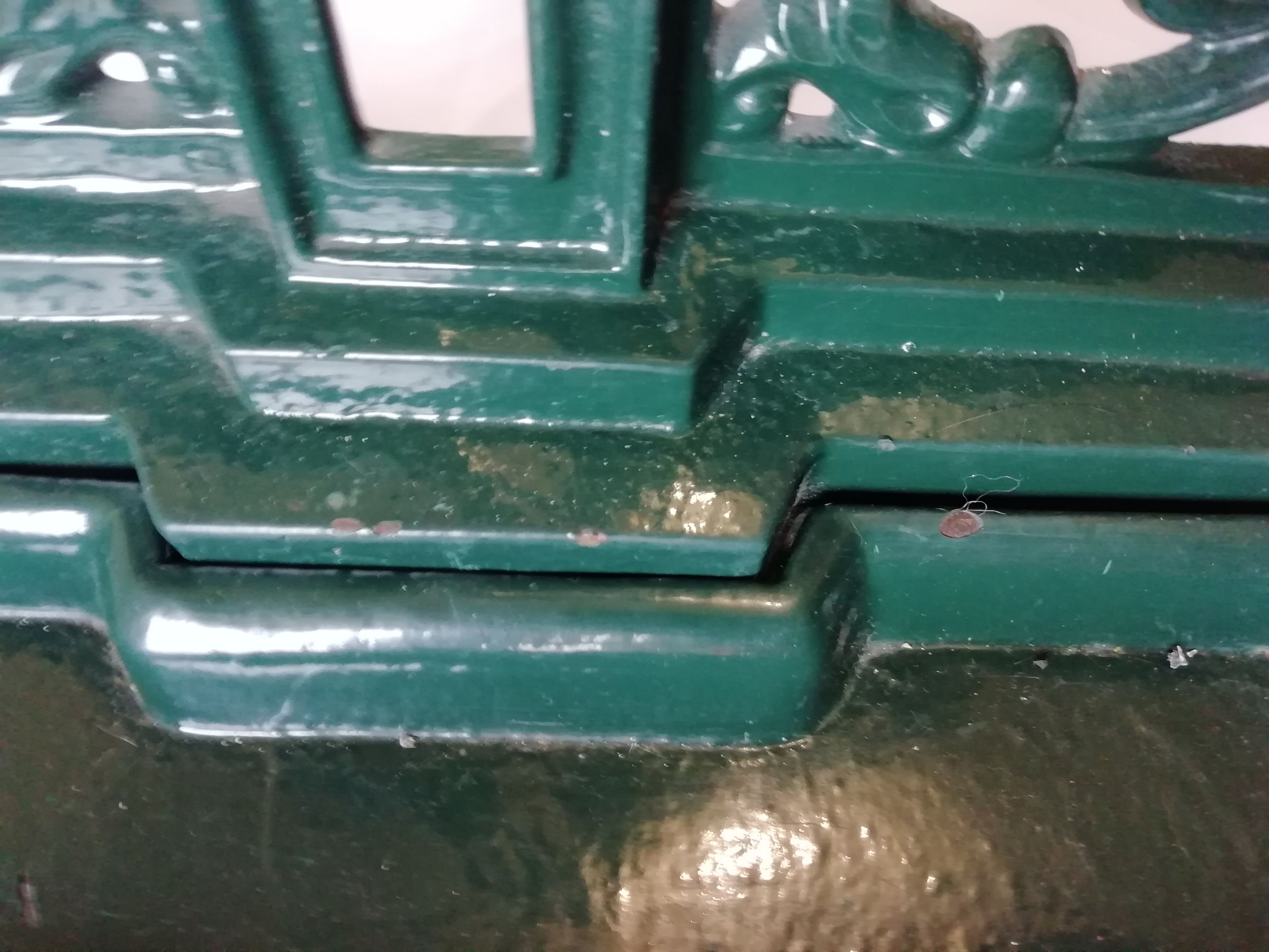 Green emailed cast iron umbrella door