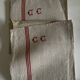 Pair of new old linen cloth tea towels 1930 initials CC