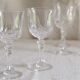 Set of 6 mid-century French crystal wine glasses