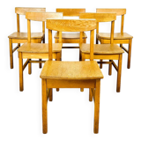 6 vintage oak chairs from the 1960s