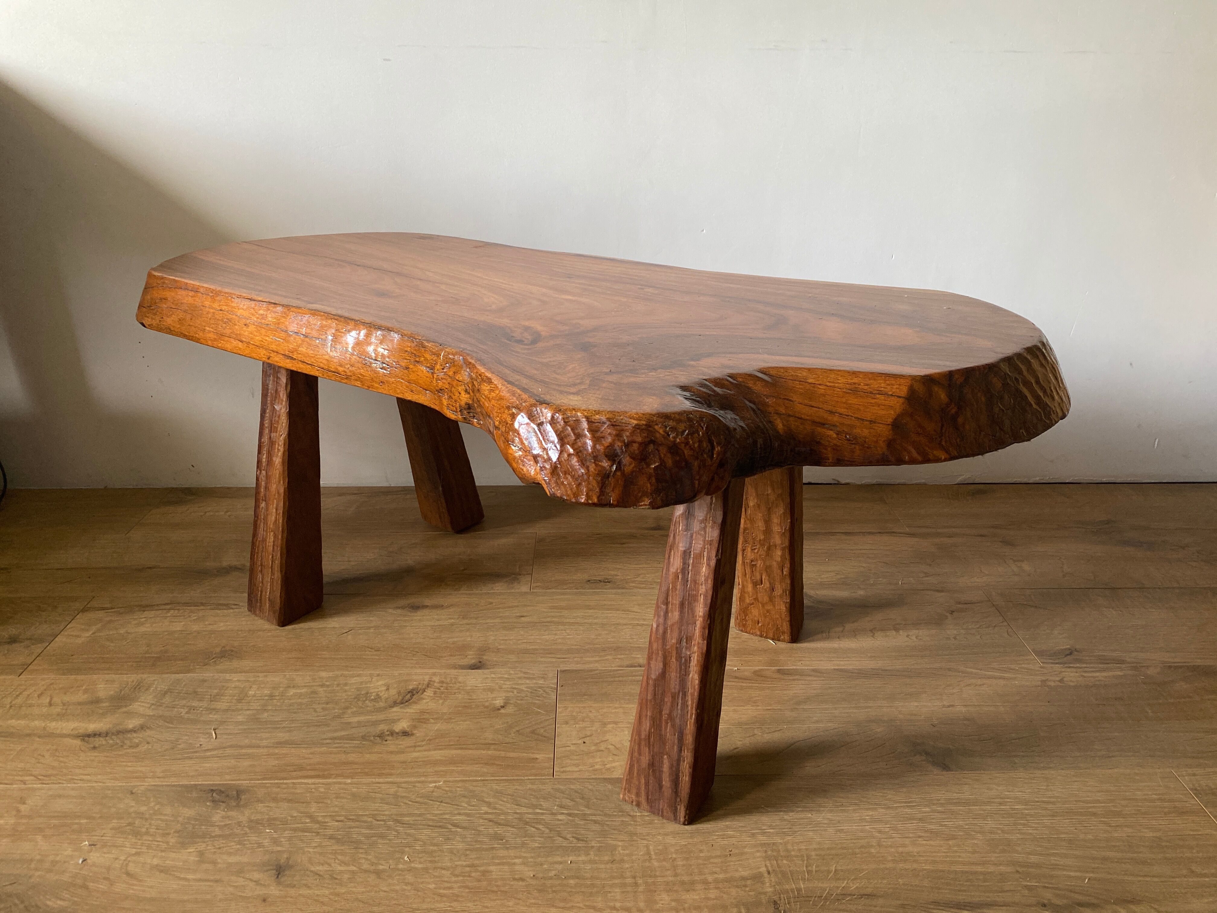 Brutalist coffee table solid wood