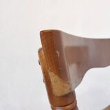 Vintage Beech Wood Windsor Dining Chair - 1970s Captains Armchair