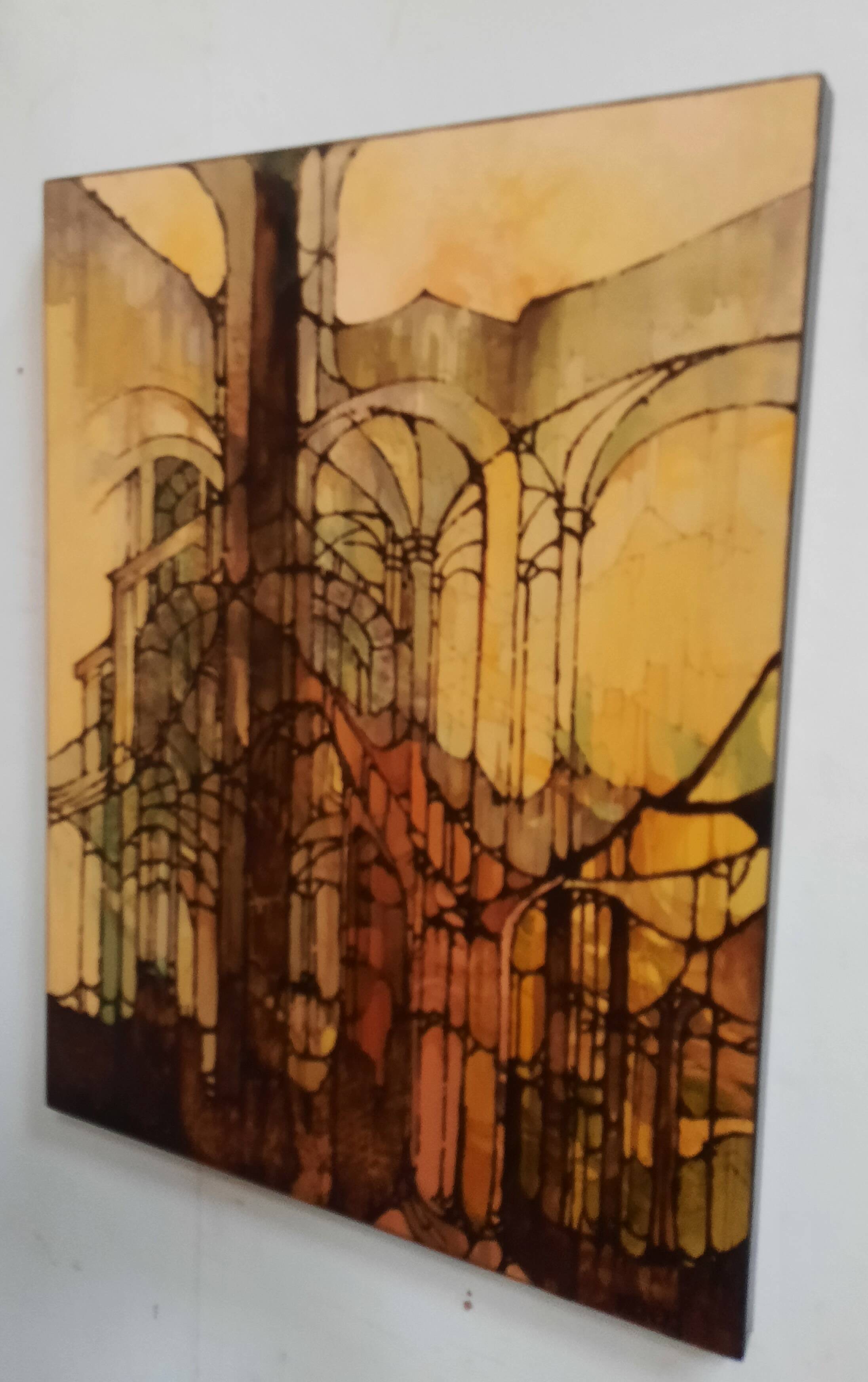 Acrylique  "éléments architecturaux gothiques "