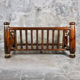 Wood and brass sofa frame, Italy, 1970s