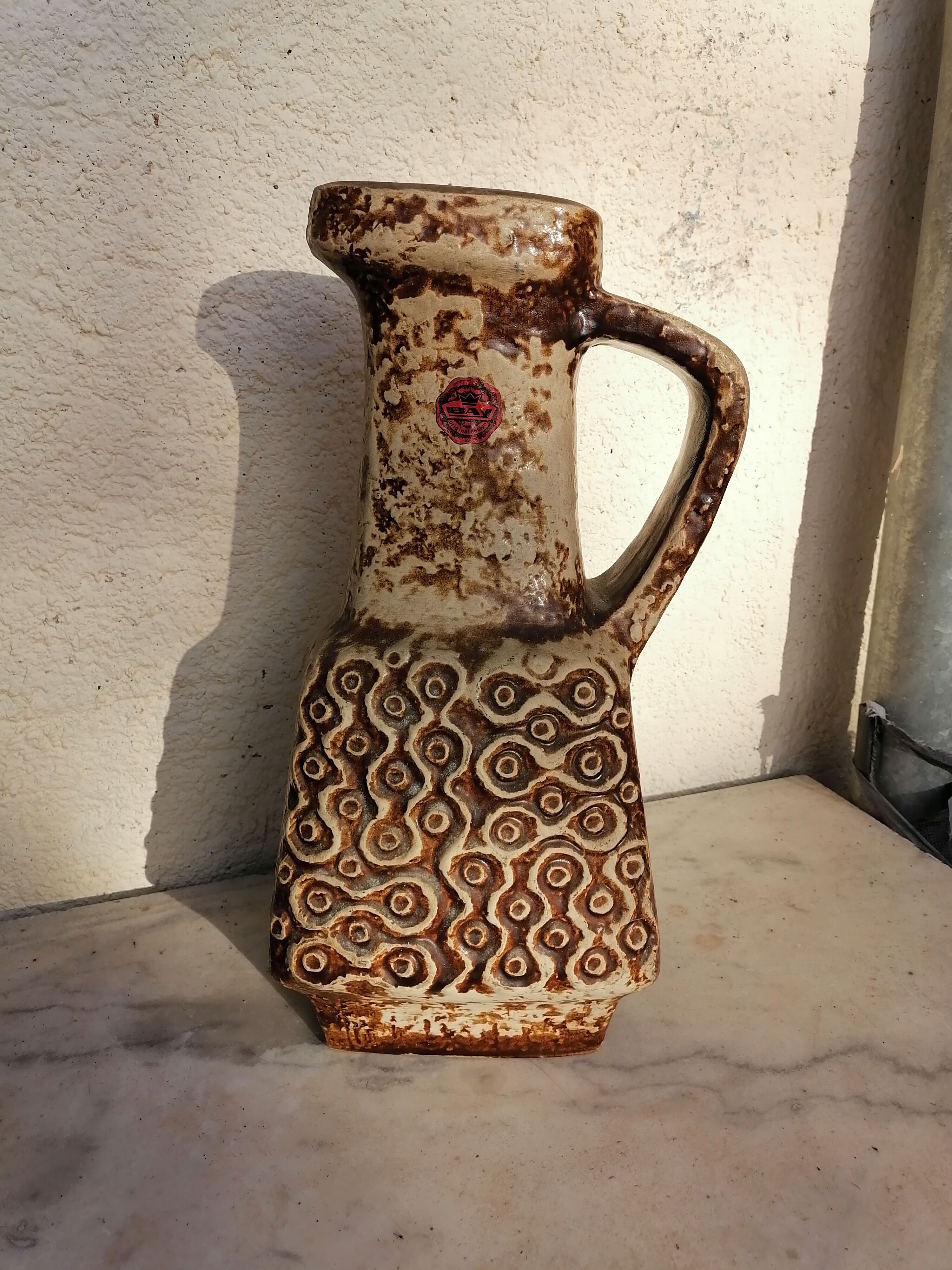 Vase jug bay vest germany style fat lava 1960