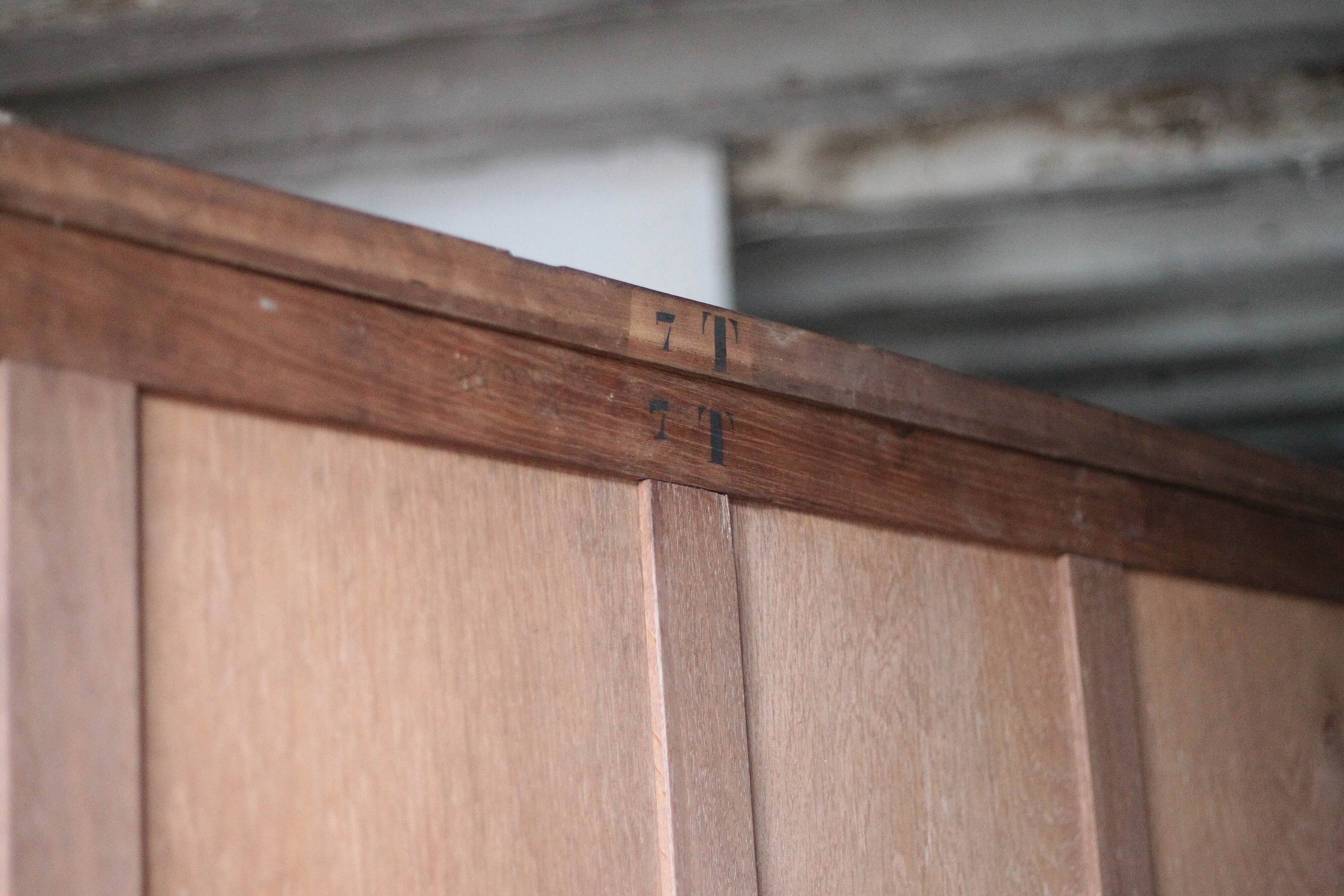 Art Deco wooden wardrobe with mirror