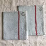 Antique cloth in pure aqua tinted linen
