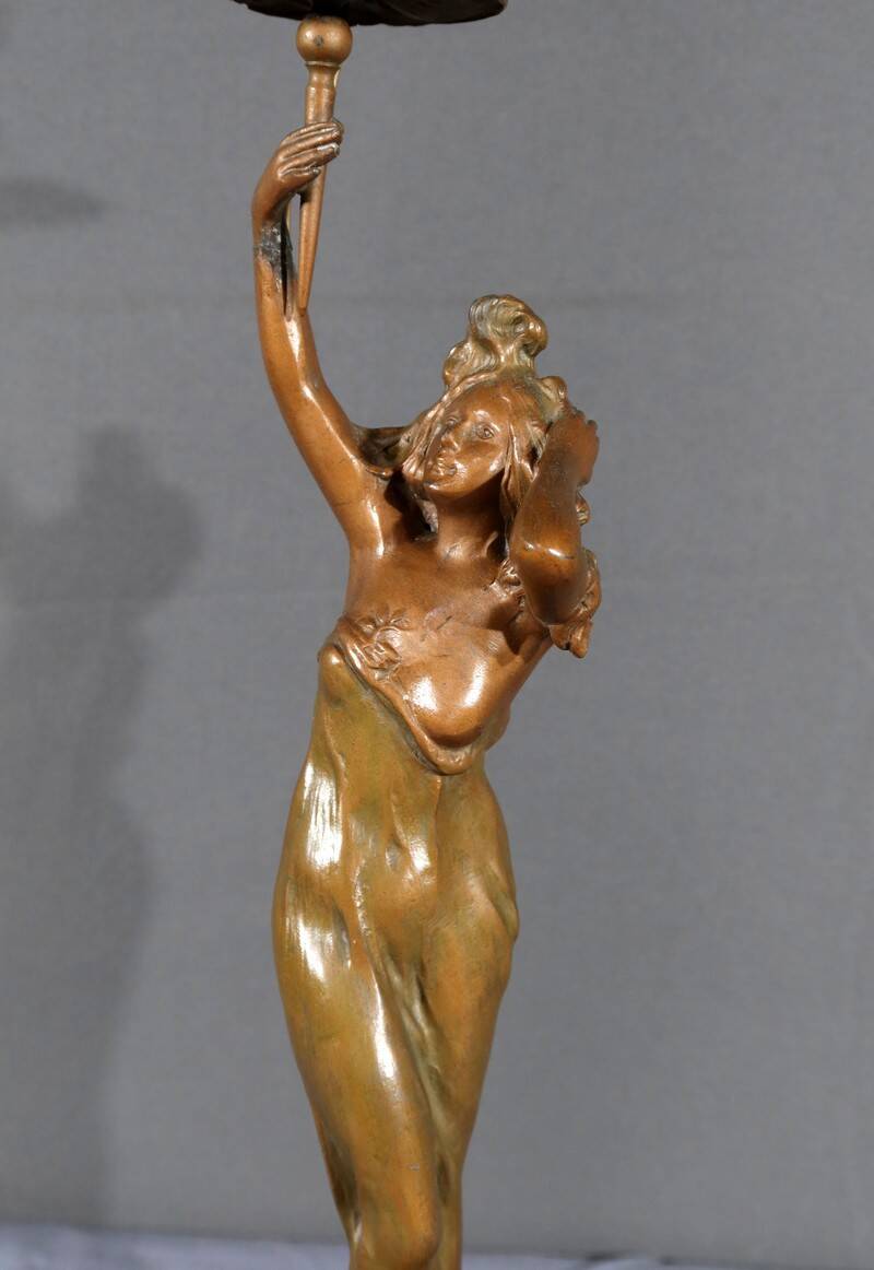 Regulate Lamp, Art Nouveau style, signed C.Rosa – Mid 20th century