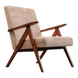 1960 Mid Century Easy Chair Model B 310 Var in Beige Velvet