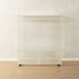 Minimalist chest of drawers from the 1980s, acrylic glass, unique piece