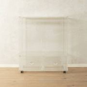 Minimalist chest of drawers from the 1980s, acrylic glass, unique piece