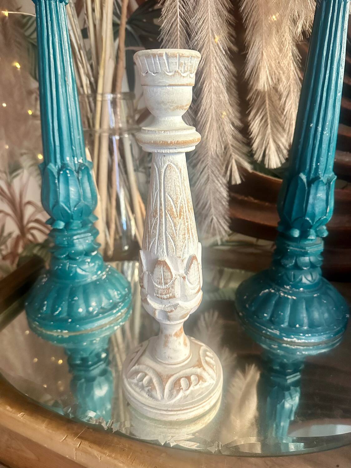 Bougeoir blanc ancien