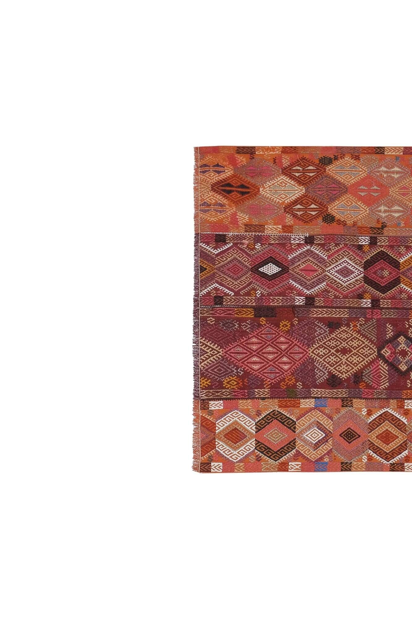 Vintage Turkish kilim, handwoven, 137x316 cm.