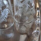 Verres motif plume, lot de 6