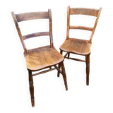Paire de chaises de ferme anglaises XIX e