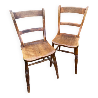 Paire de chaises de ferme anglaises XIX e