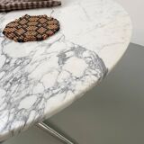 60s marble table with chrome cross base