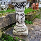 Old reconstituted stone column Antique decor