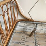 Bed bench into rattan vintage 1960