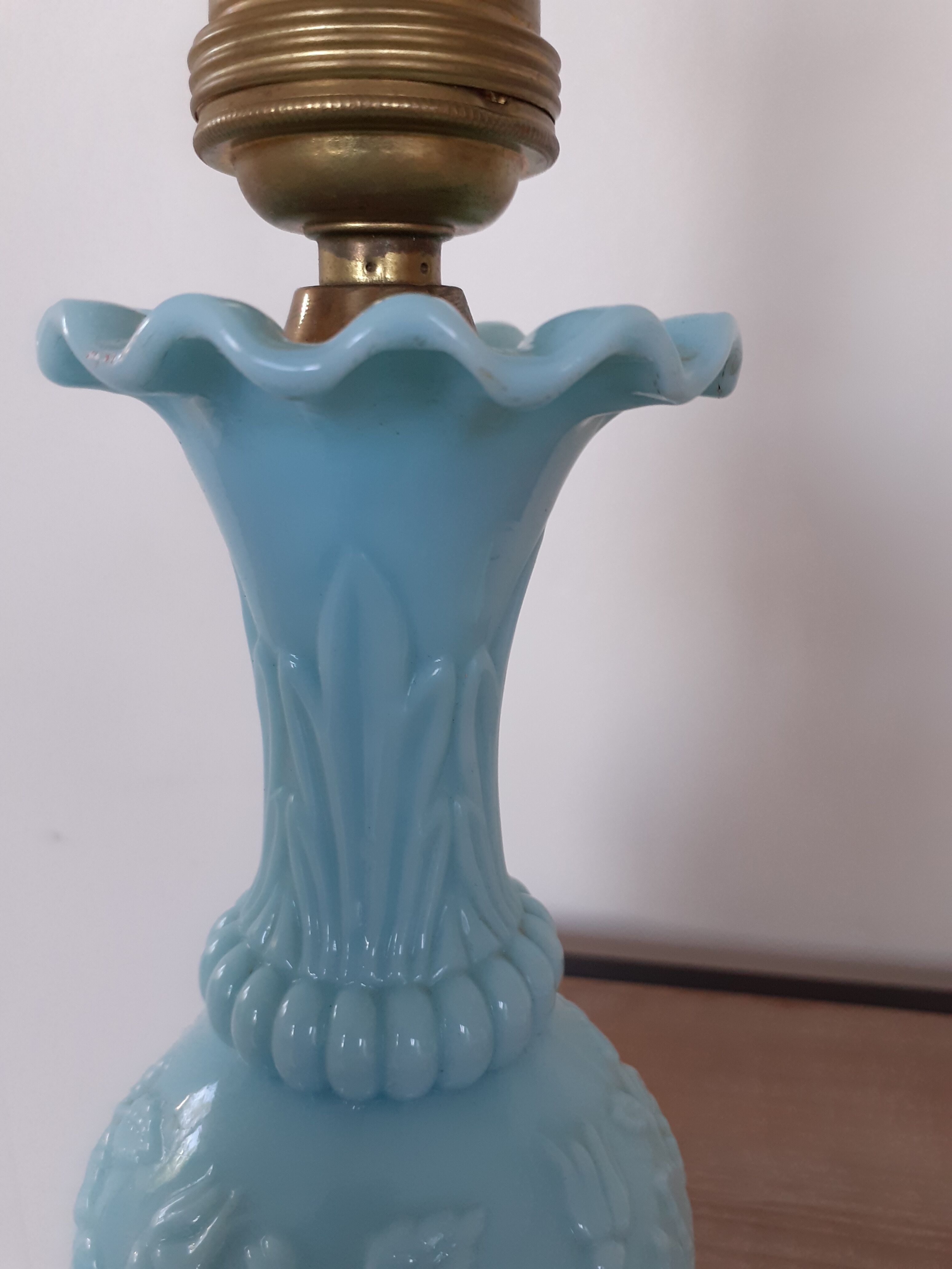 Sky blue opaline lamp foot