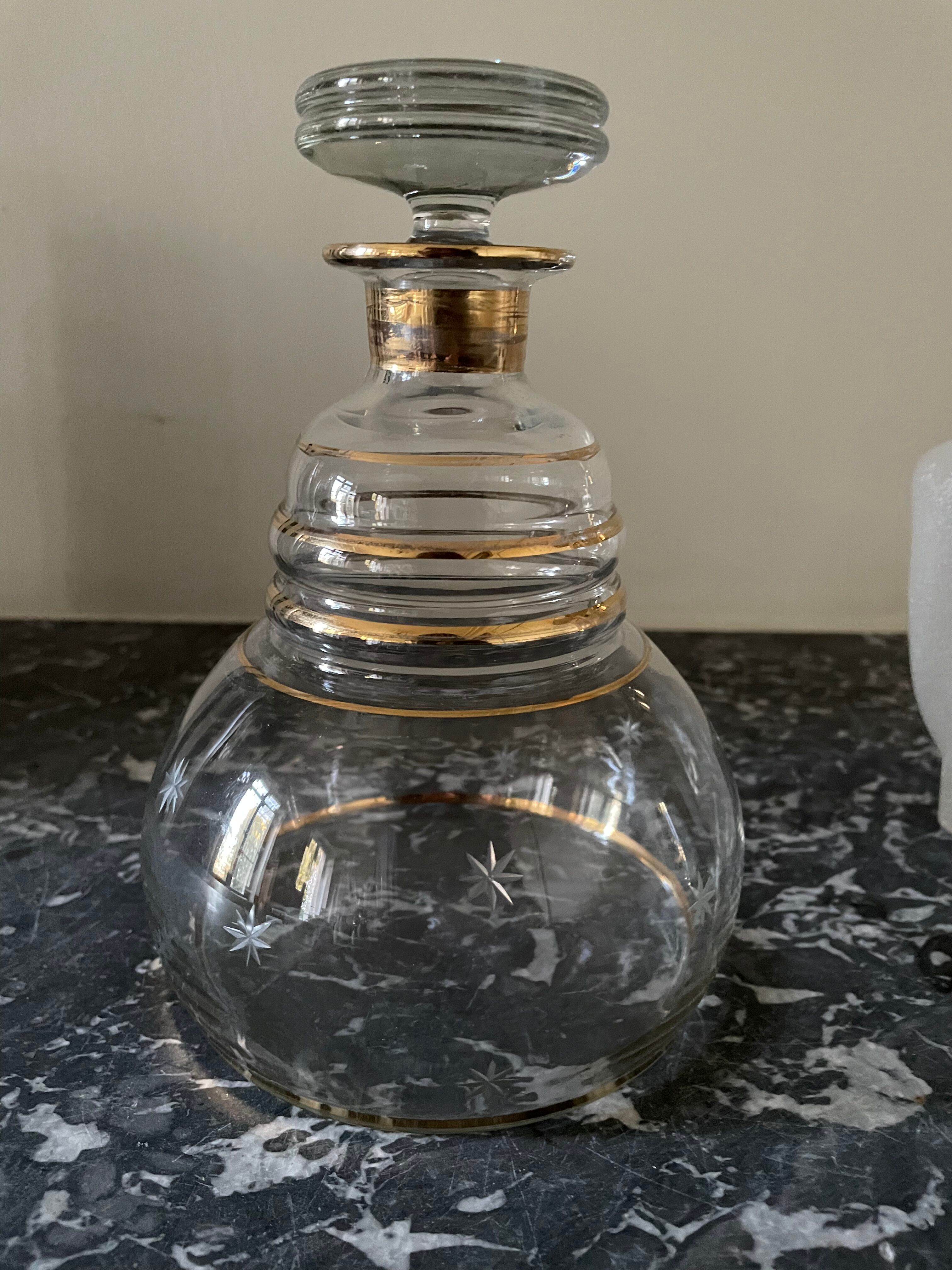 Golden glass carafons