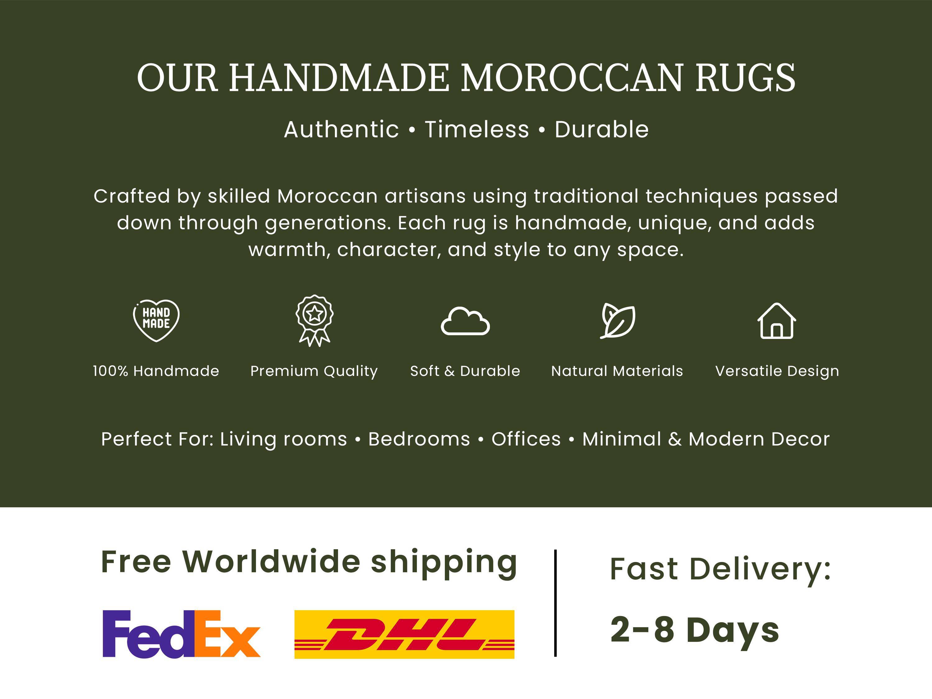 Unique handmade Berber rug 3x2 m