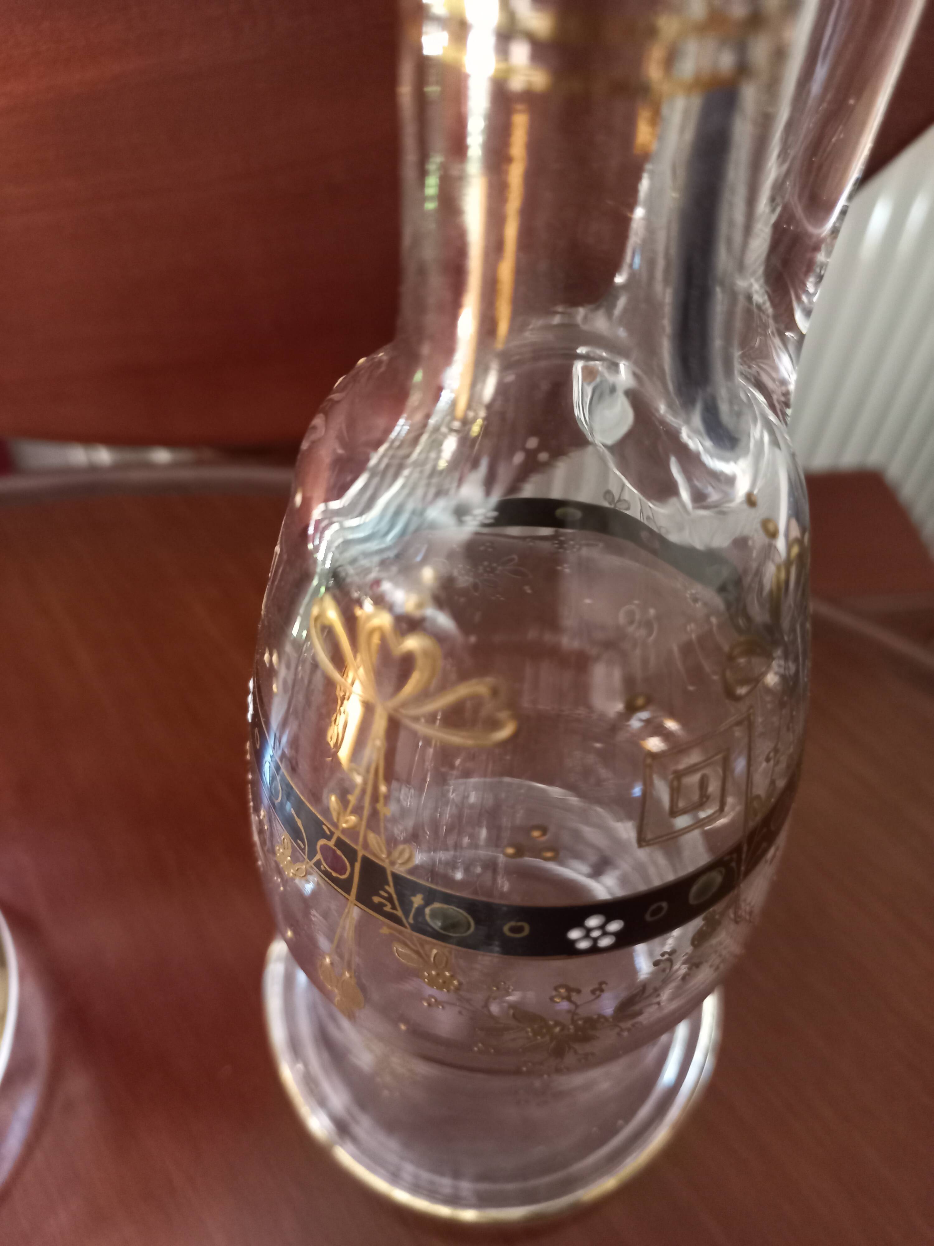 10-piece enameled crystal liqueur set