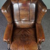 Brown sheepskin armchair