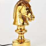 Sculptural Hollywood Regency table lamp in the shape of a horse from the 1970s.