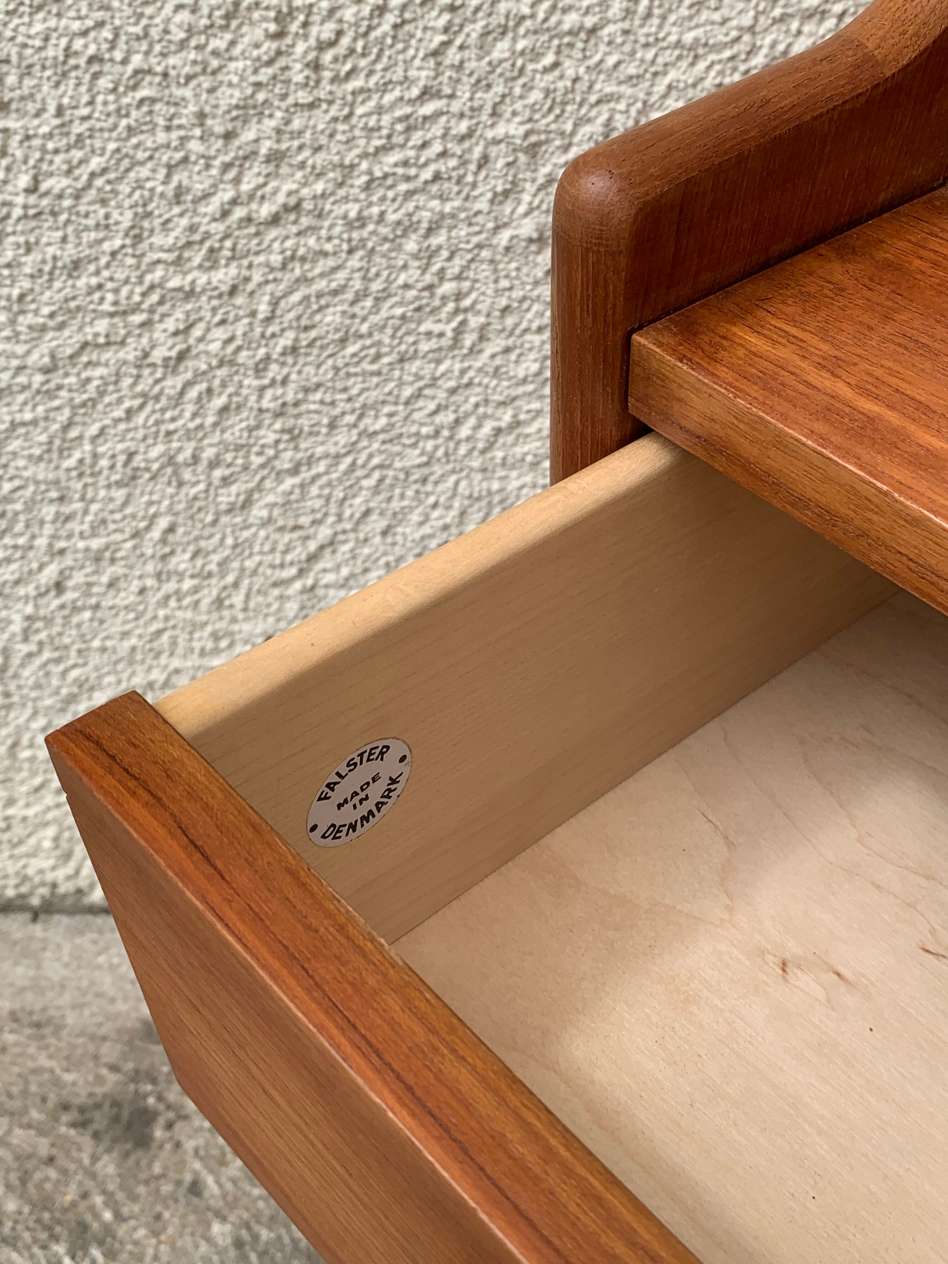 Secretary chest of drawers Teak by Arne Wahl Iversen for Falster Modelfabrik 1960