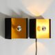 Pair of 60s Space Age metal wall lamps by Klaus Hempel for Kaiser Leuchten