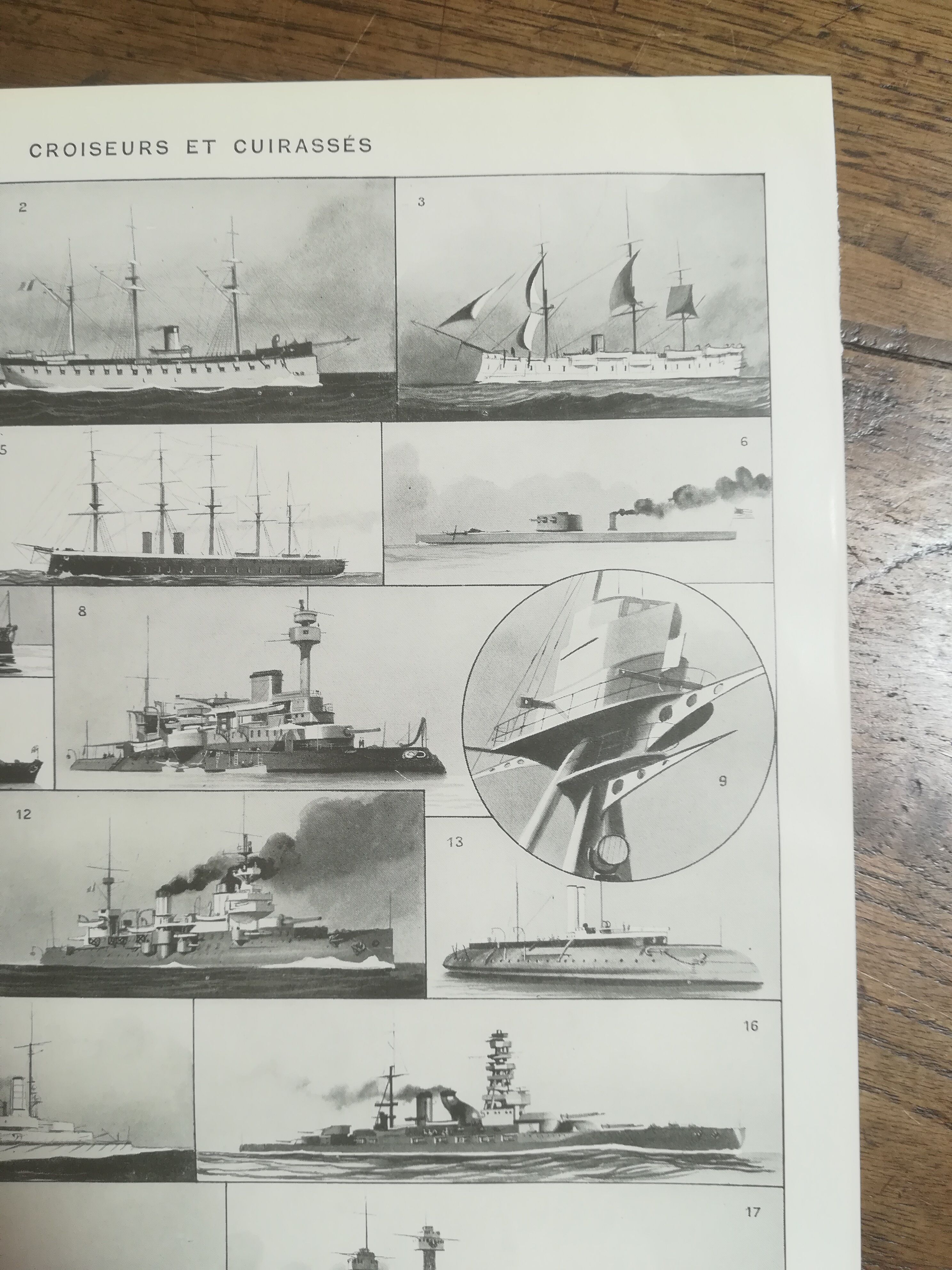 Lithograph on armoured ships and cruisers of 1928