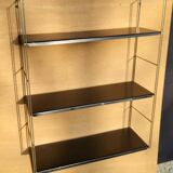 Tomado style black metal string shelf with gold ladder