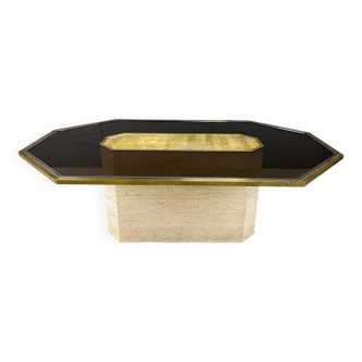 Vintage Etched Brass Art Design Table by Roger Vanhevel